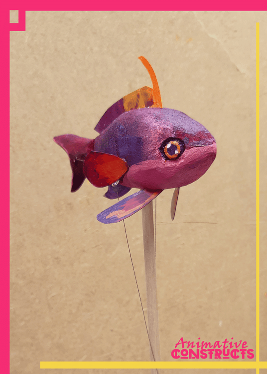 Female Orange Fairy Basslet Fish Rod Puppet