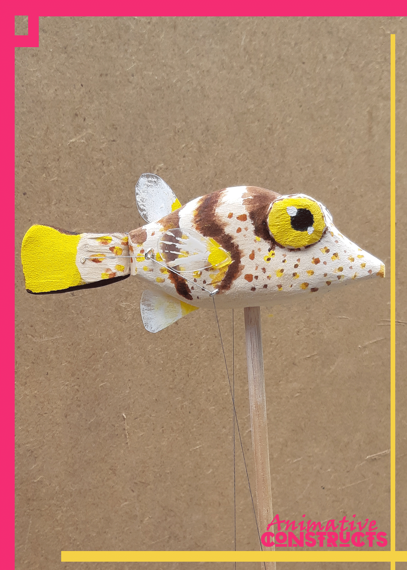 Saddled Puffer Fish Rod Puppet